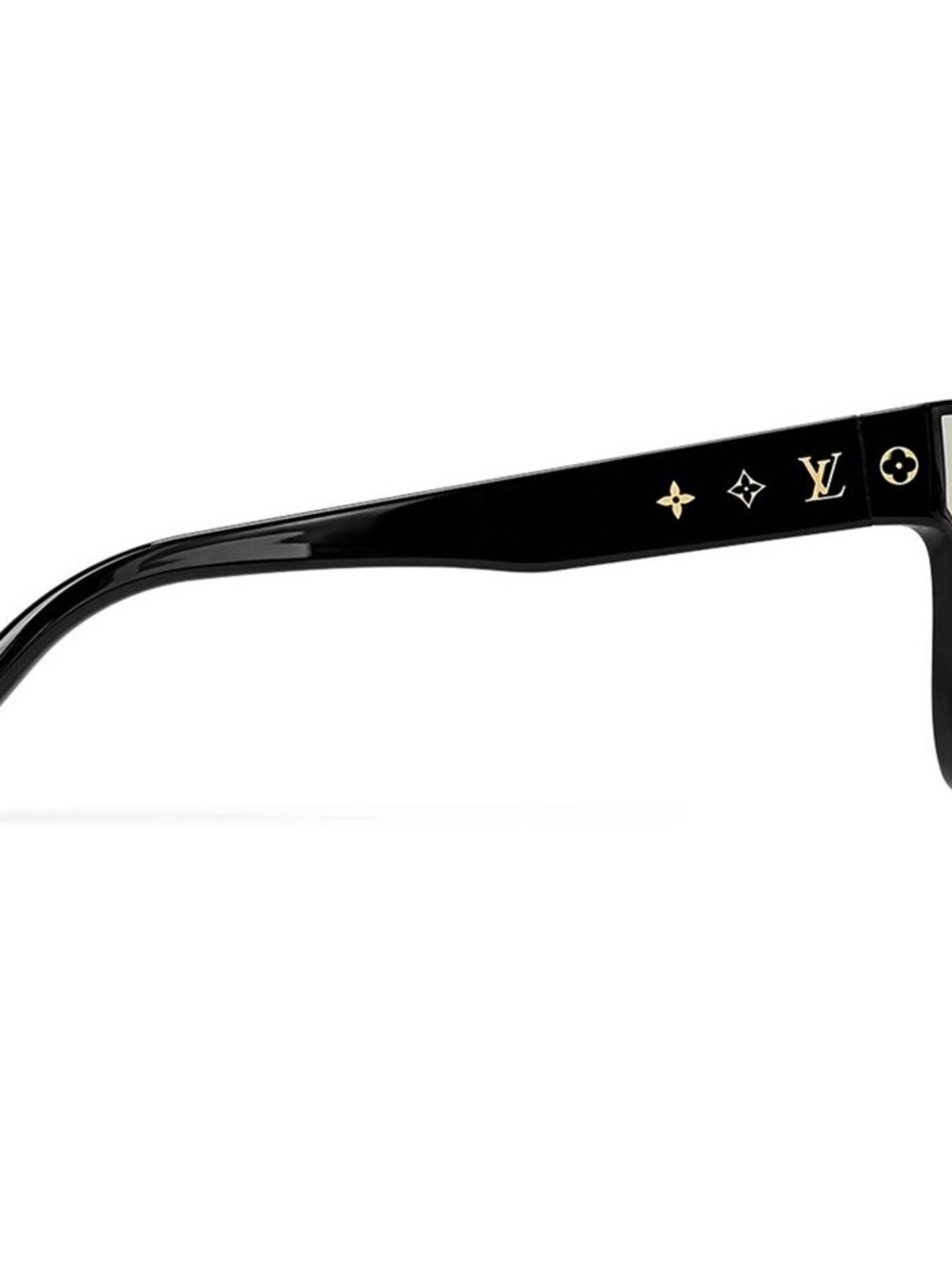 Louis Vuitton Shadow Square Sunglasses Gold Mirror Lens Black Frame - Picture 2 of 6